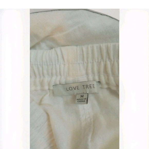 Stylish White Linen Pants Love Tree Size Medium - Picture 10 of 10